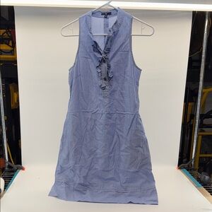 GAP Striped Blue Ruffle Mini Dress